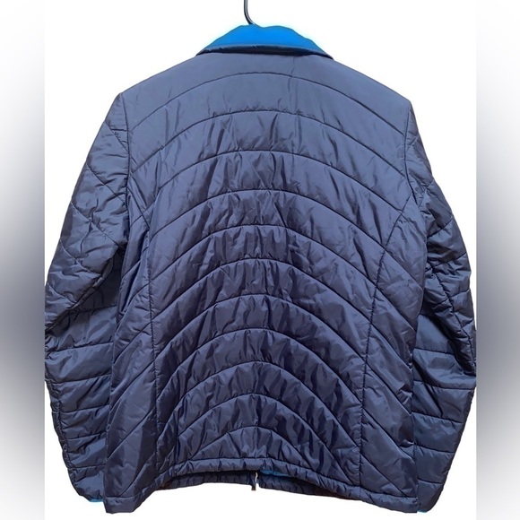 Lands End S(6-8) black with blue trim puffer coat - Picture 3 of 5